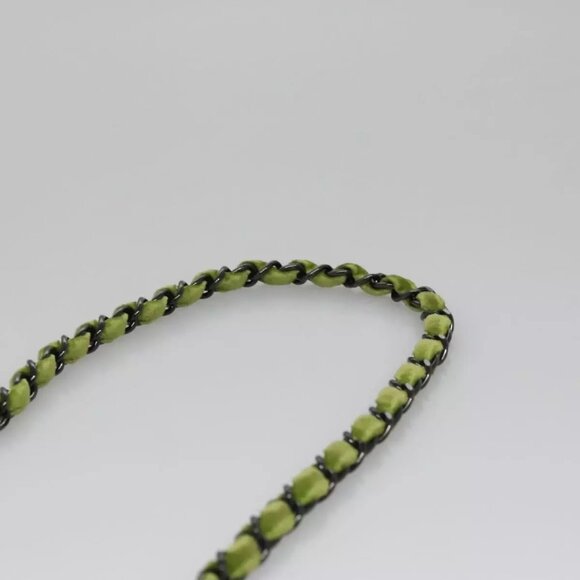 CHANEL Mini Matelasse 20 Single Flap Chain Bag Velor Green CC Auth 115601A - Picture 9 of 16